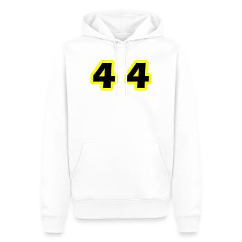 44 Symbole numérique - Sweat à capuche Premium bio Homme - blanc - Devant - Nico (187cm)