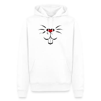 Hase Kaninchen Gesicht niedlich süß Herz Nase - Männer Premium Bio Hoodie - Weiß - Vorne - Nico (187cm)