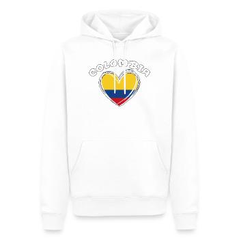 Colombian Flag Colombia Heart Patriotic - Men’s Premium Organic Hoodie - white - Front - Nico (187cm)
