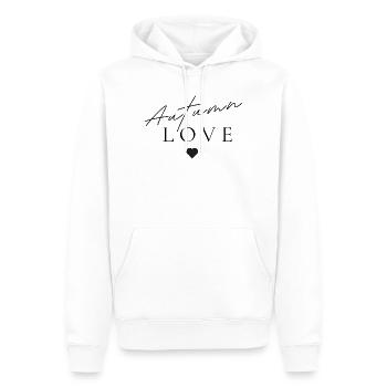 Amour d’automne | Conception minimaliste automnale - Sweat à capuche Premium bio Homme - blanc - Devant - Nico (187cm)