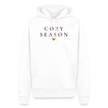 Cozy Season | Schlichtes Herbst Design - Männer Premium Bio Hoodie - Weiß - Vorne - Nico (187cm)