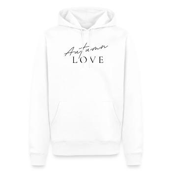 Amour d’automne | Chemise d’automne simple - Sweat à capuche Premium bio Homme - blanc - Devant - Nico (187cm)