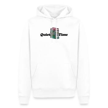 Lebendiges Bookstack-Porträt - Männer Premium Bio Hoodie - Weiß - Vorne - Nico (187cm)