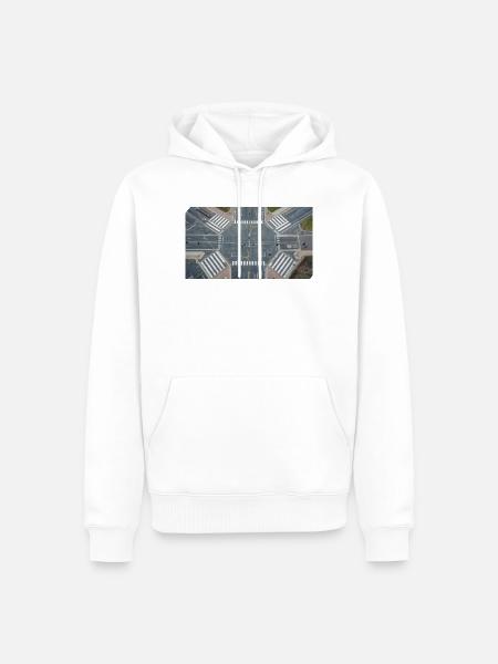 Aerial view of intersection geometry - Men’s Premium Organic Hoodie - white