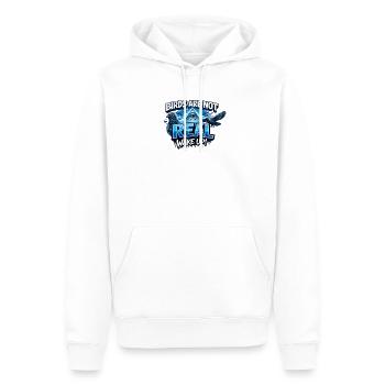 Verschwörungs-T-Shirt mit beleuchteten Augen - Männer Premium Bio Hoodie - Weiß - Vorne - Nico (187cm)