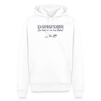 Bogenschießen Da hab ich meine Ruhe - Bogensport - Männer Premium Bio Hoodie - Weiß - Vorne - Nico (187cm)