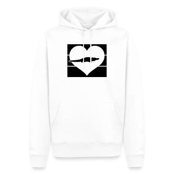 Alligator Herz - Männer Premium Bio Hoodie - Weiß - Vorne - Nico (187cm)