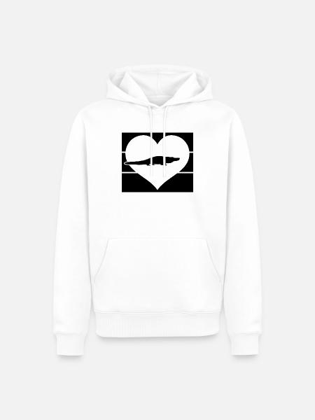 Alligator Heart - Men’s Premium Organic Hoodie - white