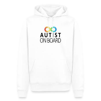 Autiste à bord : autocollants sur la neurodiversité - Sweat à capuche Premium bio Homme - blanc - Devant - Nico (187cm)