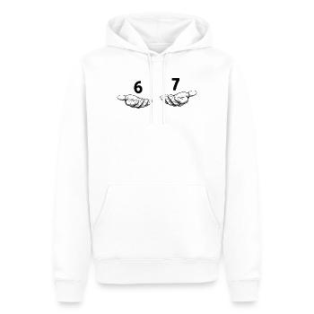Six Seven Hands Meme - 6 7 - Ziehen der Hände - Männer Premium Bio Hoodie - Weiß - Vorne - Nico (187cm)