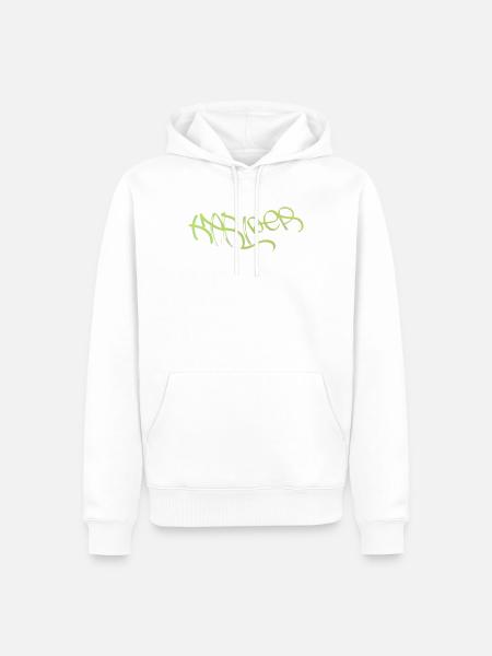Neon Graffiti Green Lettering Karlder - Men’s Premium Organic Hoodie - white