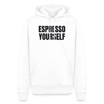 Espresso Yourself - T-shirt Drôle de Café - Sweat à capuche Premium bio Homme - blanc - Devant - Nico (187cm)