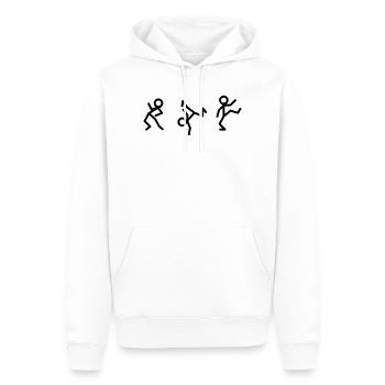 Bonshommes bâtons dansants - Sweat à capuche Premium bio Homme - blanc - Devant - Nico (187cm)