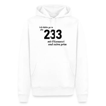 Bestellung Nummer - Männer Premium Bio Hoodie - Weiß - Vorne - Nico (187cm)