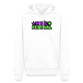 Graphique de lettrage pour festivals de musique - Sweat à capuche Premium bio Homme - blanc - Devant - Nico (187cm)