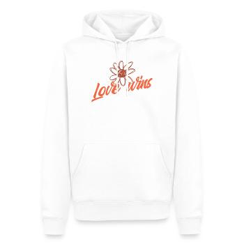 L’amour gagne le Gribouillis de la Fleur - Sweat à capuche Premium bio Homme - blanc - Devant - Nico (187cm)