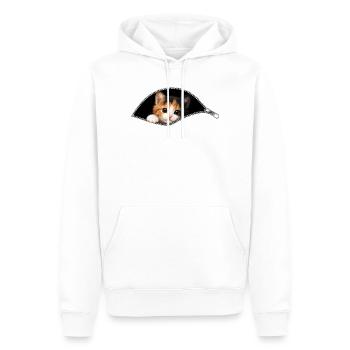 Chat chaton mignon à fermeture éclair - Sweat à capuche Premium bio Homme - blanc - Devant - Nico (187cm)