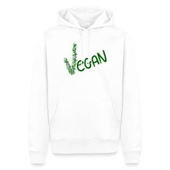 Déclaration végane dans Green Brush - Sweat à capuche Premium bio Homme - blanc - Devant - Nico (187cm)