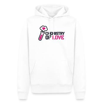 Chemie Liebe Kolben Icon - Männer Premium Bio Hoodie - Weiß - Vorne - Nico (187cm)