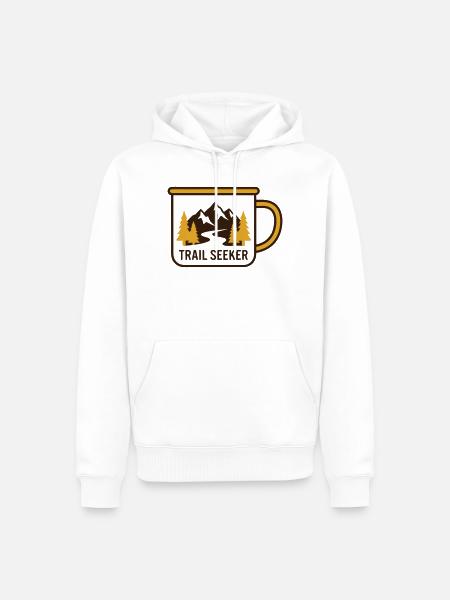 Berge Tasse Wander Logo - Männer Premium Bio Hoodie - Weiß