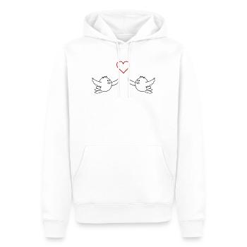 Vögel Verliebt - Männer Premium Bio Hoodie - Weiß - Vorne - Nico (187cm)