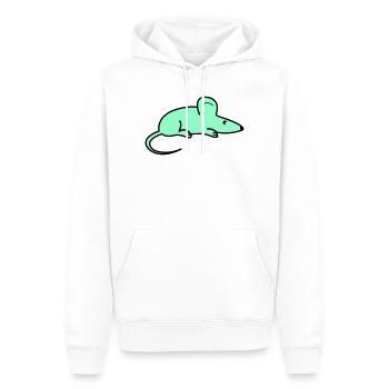 Silhouette de souris menthe - Sweat à capuche Premium bio Homme - blanc - Devant - Nico (187cm)
