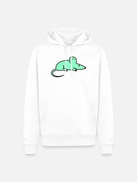 Mint Mouse Silhouette - Men’s Premium Organic Hoodie - white