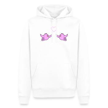 birds_in_love - Sweat à capuche Premium bio Homme - blanc - Devant - Nico (187cm)