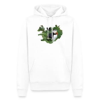 Un macareux, petit, coloré, inoubliable - Sweat à capuche Premium bio Homme - blanc - Devant - Nico (187cm)