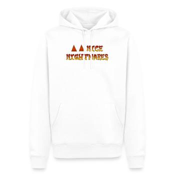 Nice Nightmares Fire Dream - Men’s Premium Organic Hoodie - white - Front - Nico (187cm)