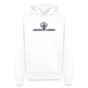Sirène au cœur Emblème de la Coquille - Sweat à capuche Premium bio Homme - blanc - Devant - Nico (187cm)