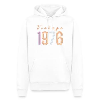 Design rétro d’anniversaire « Vintage 1976 » - Sweat à capuche Premium bio Homme - blanc - Devant - Nico (187cm)