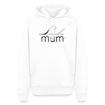 Lovely Mum lettressant la mère aimante - Sweat à capuche Premium bio Homme - blanc - Devant - Nico (187cm)