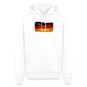 Tech-Circuit Neon Nebel Deutschland flagge - Männer Premium Bio Hoodie - Weiß - Vorne - Nico (187cm)