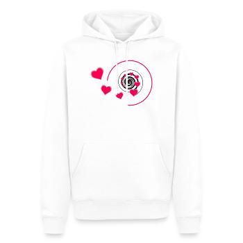 Love - Männer Premium Bio Hoodie - Weiß - Vorne - Nico (187cm)