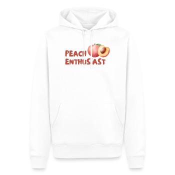Pfirsich Enthusiast Design - Männer Premium Bio Hoodie - Weiß - Vorne - Nico (187cm)