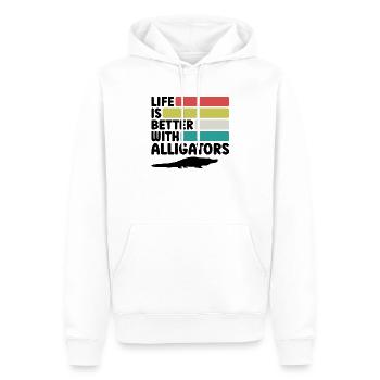 Alligator Retro Reptile Fan - Men’s Premium Organic Hoodie - white - Front - Nico (187cm)