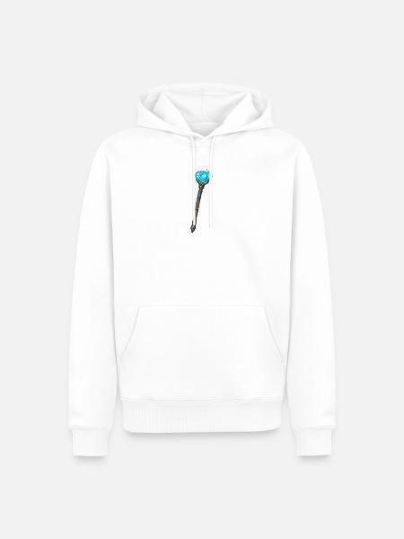 Magischer Kristallstab Blau - Männer Premium Bio Hoodie - Weiß