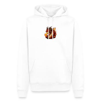 Flammen-Drachenwirbel - Männer Premium Bio Hoodie - Weiß - Vorne - Nico (187cm)