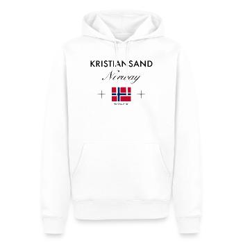 Kristiansand Norwegen Koordinaten Reise Souvenir - Männer Premium Bio Hoodie - Weiß - Vorne - Nico (187cm)