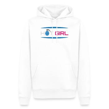 Heißes Mädchen-Bösewicht-Attitüde - Männer Premium Bio Hoodie - Weiß - Vorne - Nico (187cm)
