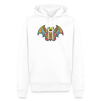 Cheerful rainbow bat frog - Men’s Premium Organic Hoodie - white - Front - Nico (187cm)