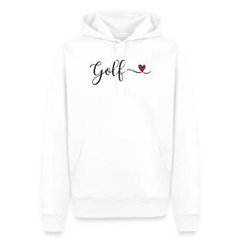 Golf Design mit Herz - Männer Premium Bio Hoodie - Weiß - Vorne - Nico (187cm)