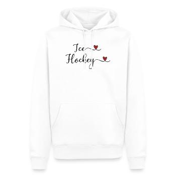 Eishockey Schriftzug mit Herz - Männer Premium Bio Hoodie - Weiß - Vorne - Nico (187cm)