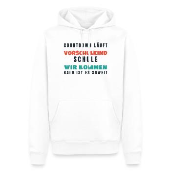 Vorschulkind Countdown Schule wir kommen 2026 - Männer Premium Bio Hoodie - Weiß - Vorne - Nico (187cm)