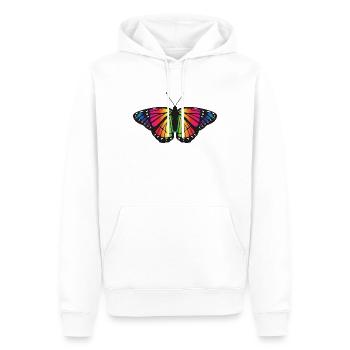 Bunte Schmetterlingsillustration Naturkunst-Ikone - Männer Premium Bio Hoodie - Weiß - Vorne - Nico (187cm)