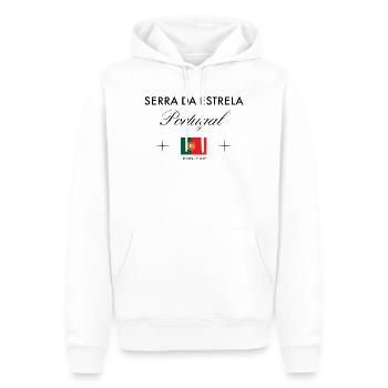 Serra da Estrela Portugal Koordinaten Reise - Männer Premium Bio Hoodie - Weiß - Vorne - Nico (187cm)