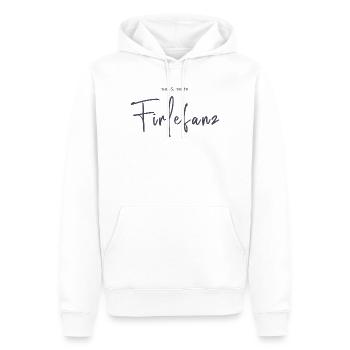 Hier & Heute Firlefanz – Humorvolle Typografie - Männer Premium Bio Hoodie - Weiß - Vorne - Nico (187cm)