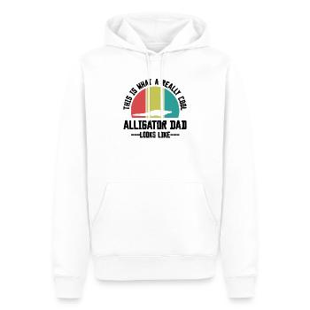 Retro Alligator Papa Silhouette - Männer Premium Bio Hoodie - Weiß - Vorne - Nico (187cm)