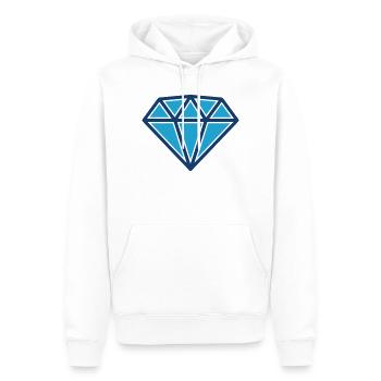 Blue Diamond Gem-Ikone für luxuriöses Branding-Design - Männer Premium Bio Hoodie - Weiß - Vorne - Nico (187cm)